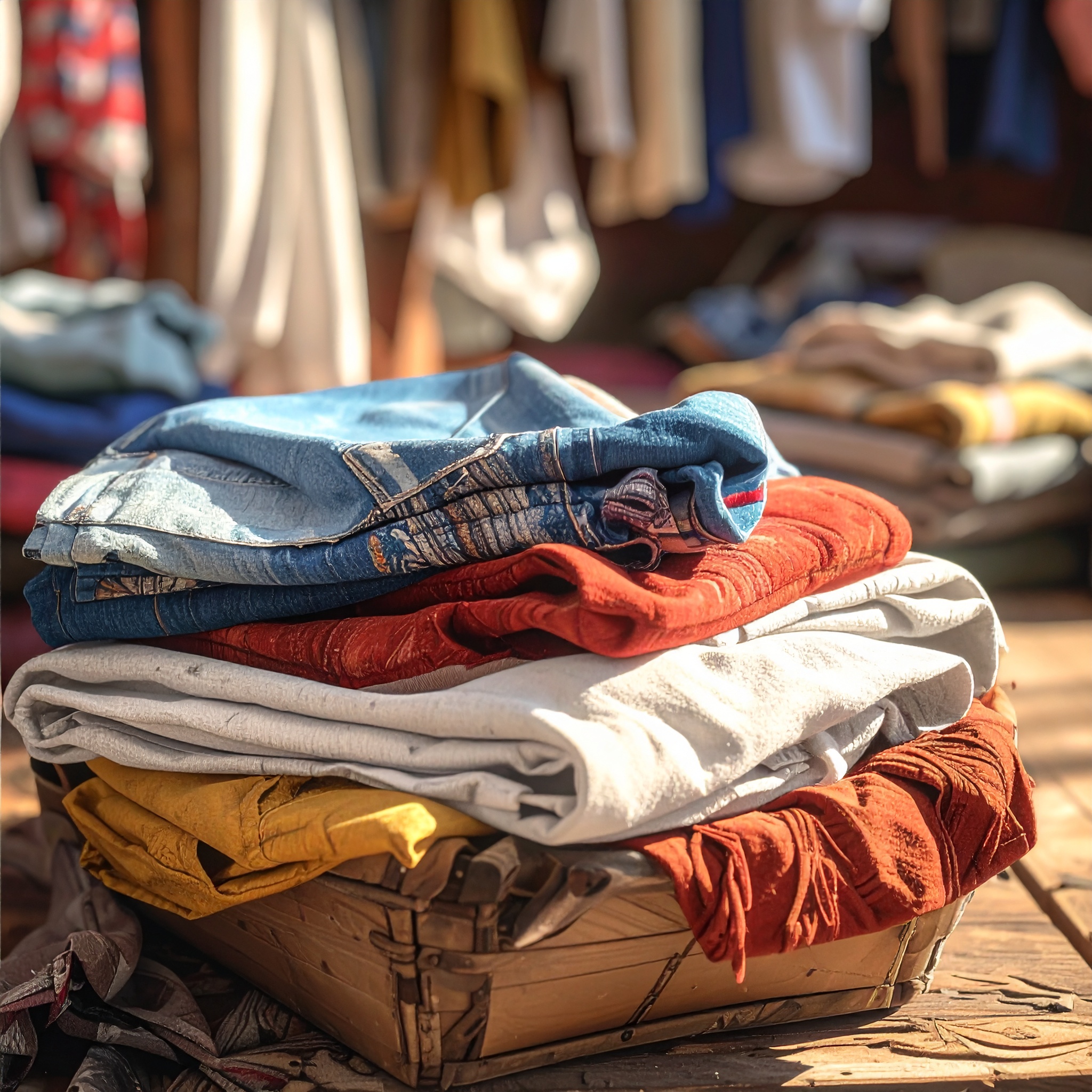 AI-genereret billede af genbrugstekstiler